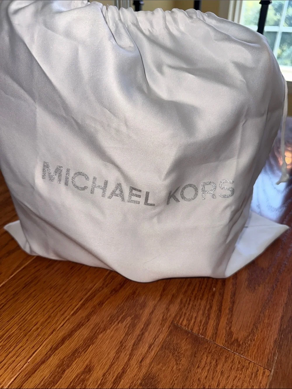 Michael Kors James Brown Pebbled Leather Crossbody with Gold Chain Accent new!